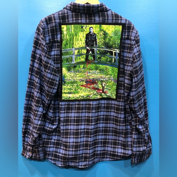 Hand Crafted Other - ❤️SOLD❤️Handmade flannel shacket Michael Myers upcycled Monet Impression